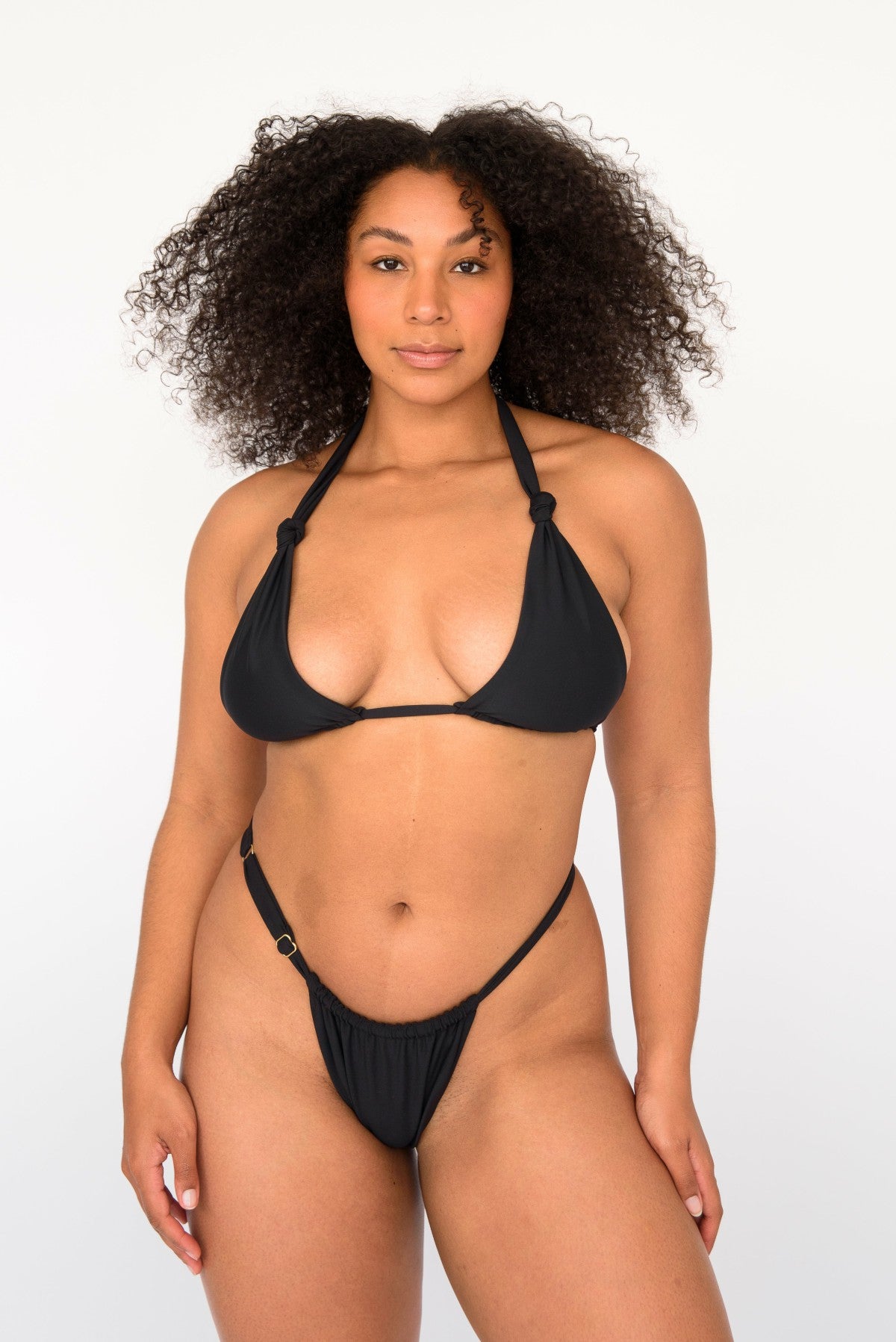 Bobbi Thick Band Bikini Bottom in Black | Skatie