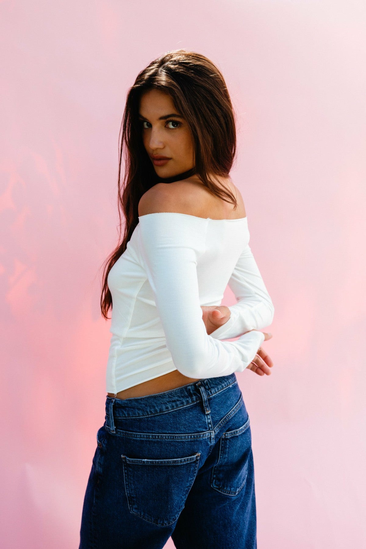 Brandy Top Jersey in White | Skatie
