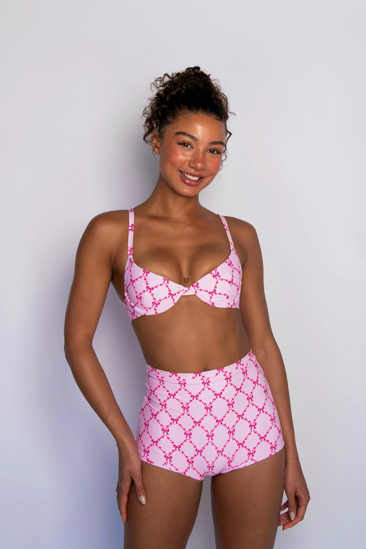 High Waist Bardot Bottom in Coquette | Skatie